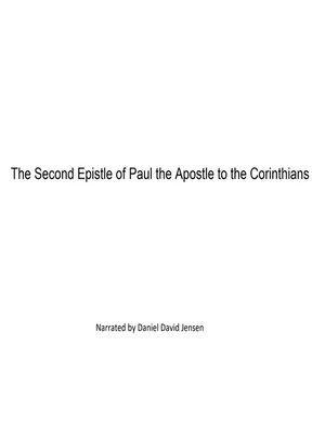 cover image of The Second Epistle of Paul the Apostle to the Corinthians